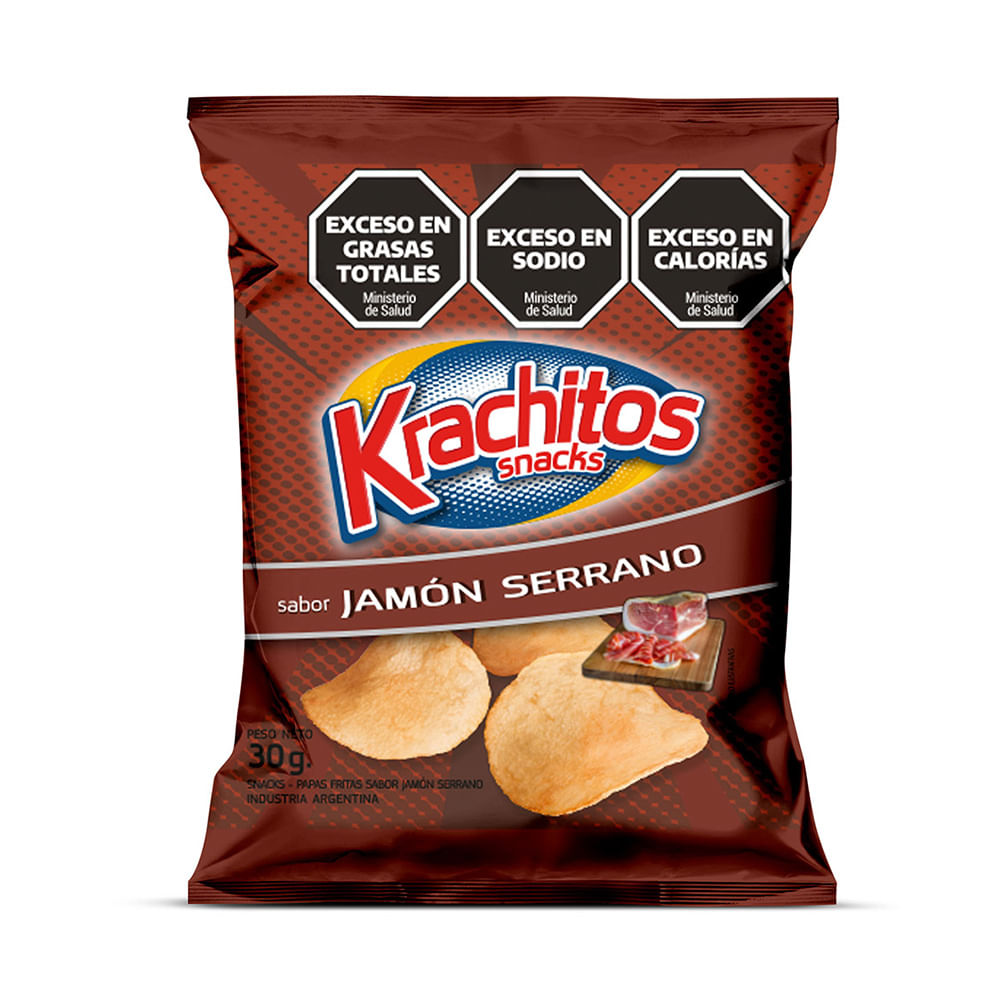 Papas Fritas Sabor Jamón Serrano 30 Grs Krach-Itos