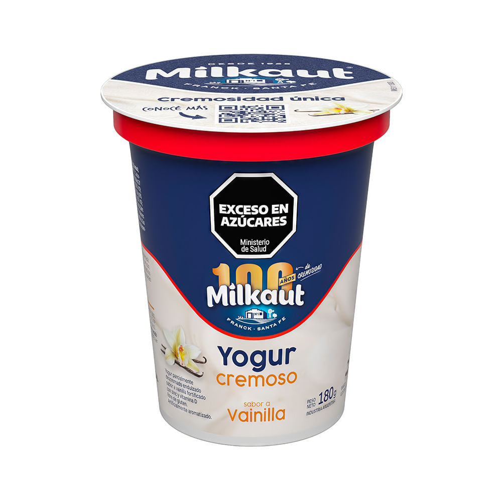 Yogurt sabor Vainilla Cremoso 180 Grs Milkaut