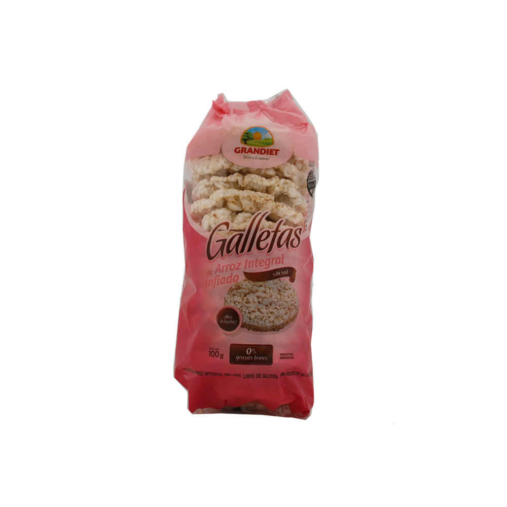 Galletitas de Arroz Integral Inflado 100 Grs Grandiet