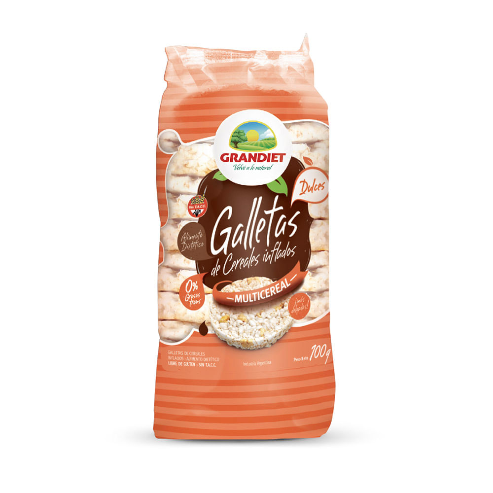 Galletas De Cereales Inflados Dulce 100 Gr Grandiet