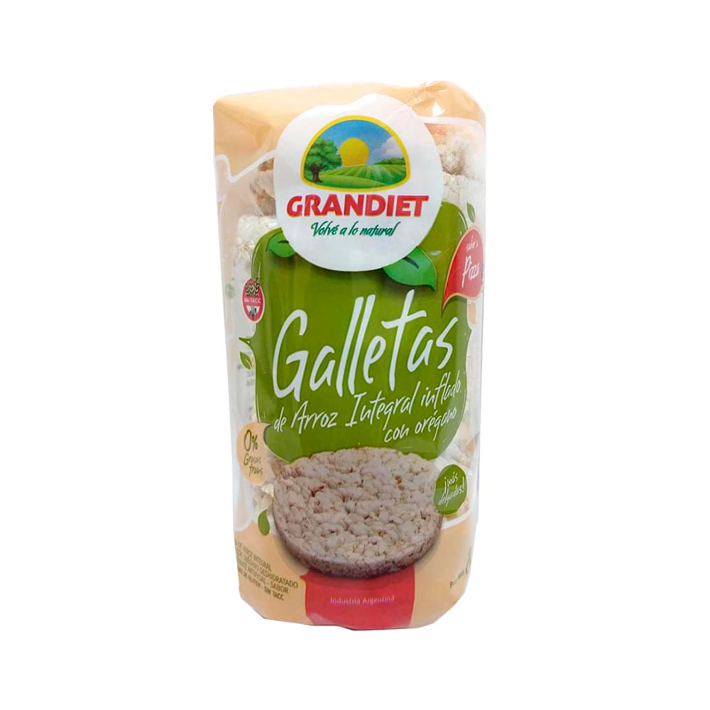 Galletitas de Arroz Sabor Pizza 100 Grs Grandiet