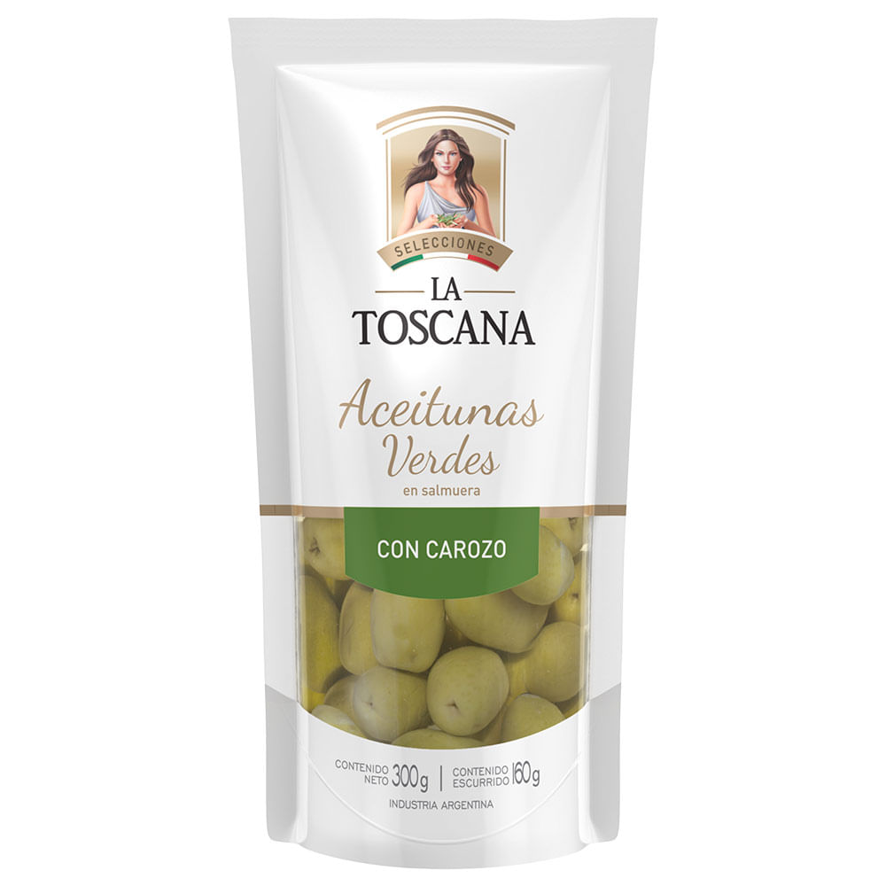 Aceitunas Verdes con Carozo 300 Grs La Toscana
