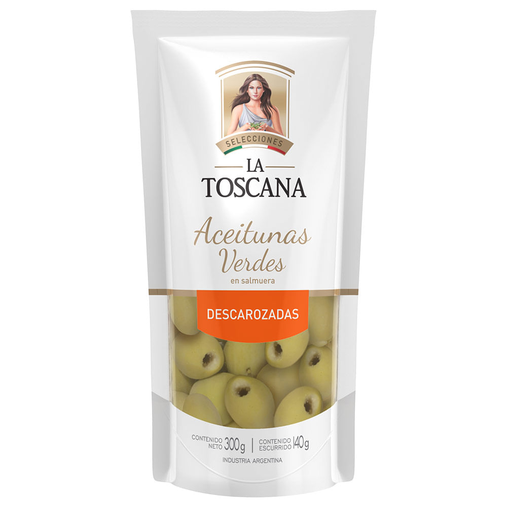Aceitunas Verdes Descarozadas 300 Grs La Toscana