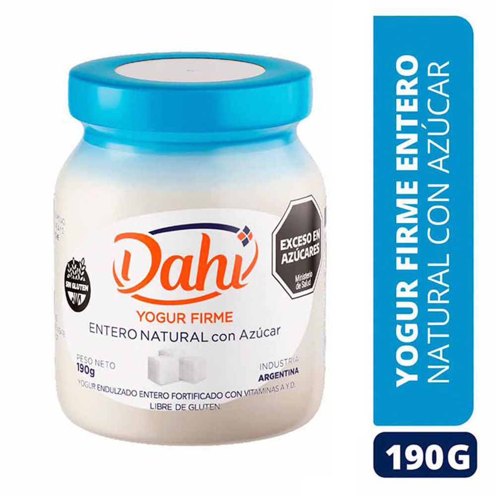 Yogurt Sabor Natural Firme Entero 190 Grs Dahí