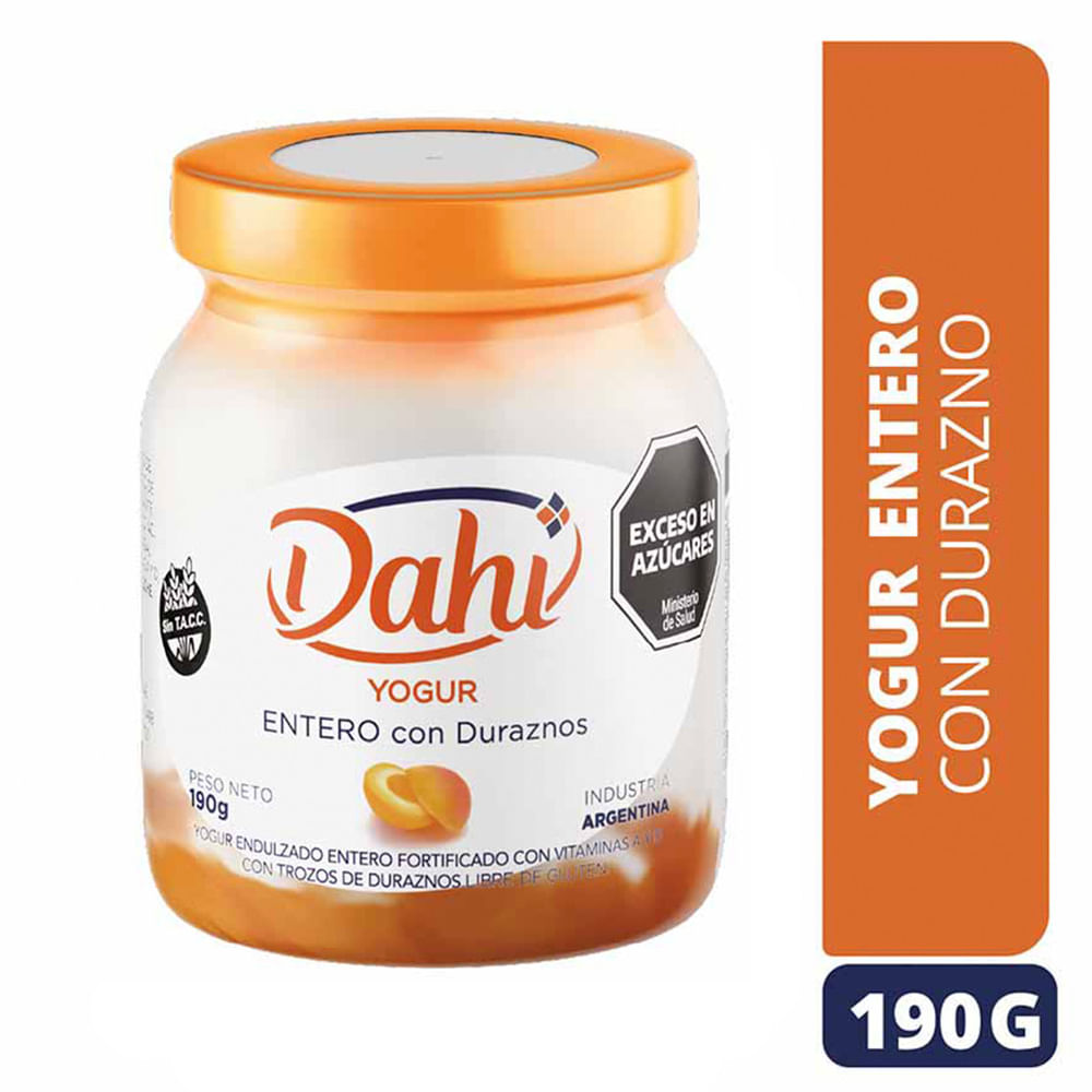 Yogurt Sabor Durazno Entero 190 Grs Dahí