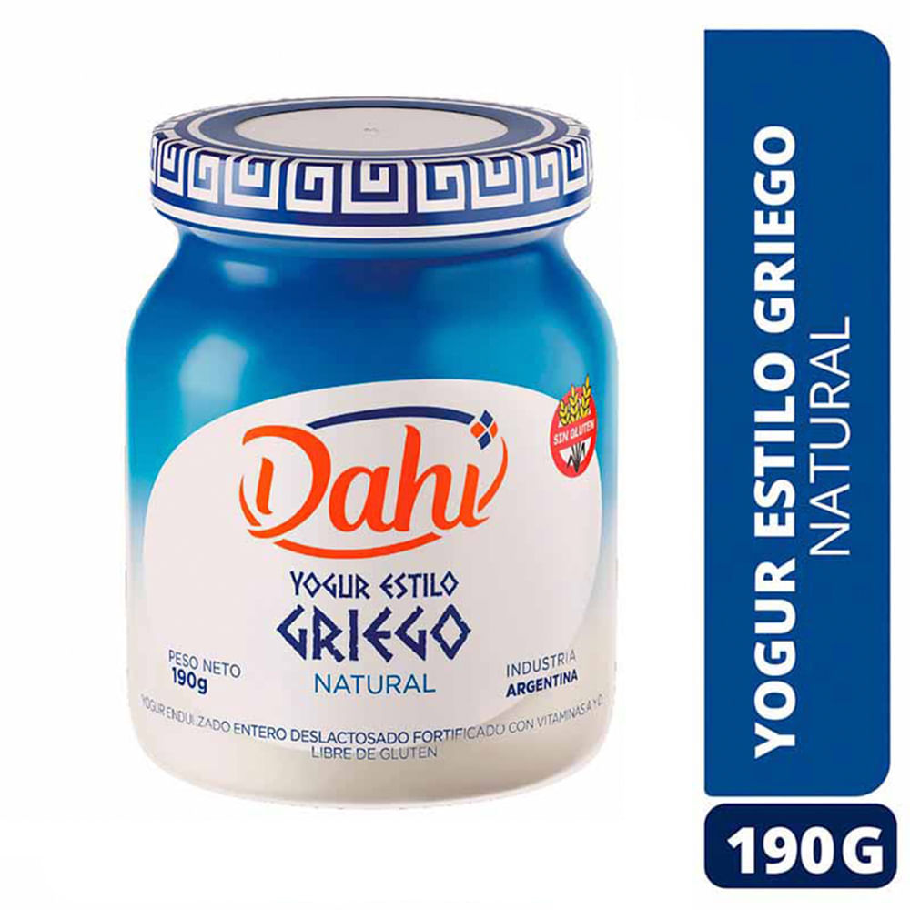 Yogur Sabor Natural Estilo Griego 190 Grs Dahí