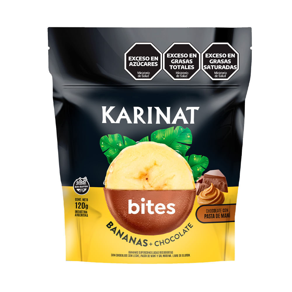 Bite Banana Con Chocolate Y Pasta De Mani X 120 Grs Karinat