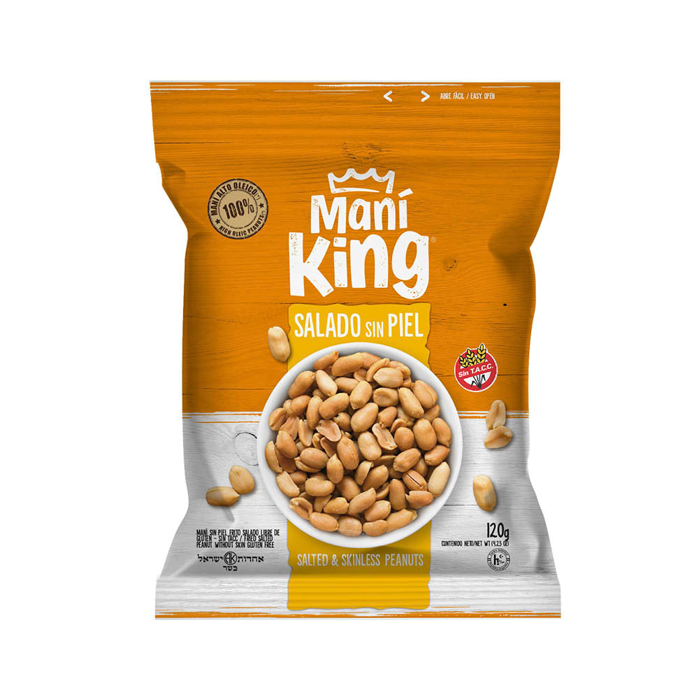 Mani Frito Salado Sin Piel Mani King 120 Gr