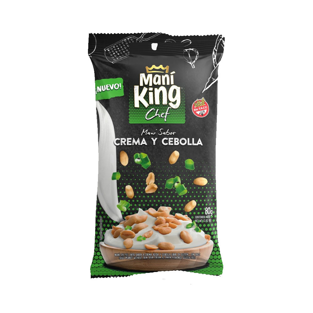 Maní Saborizado Sabor Crema y Cebolla 80 Grs Mani King