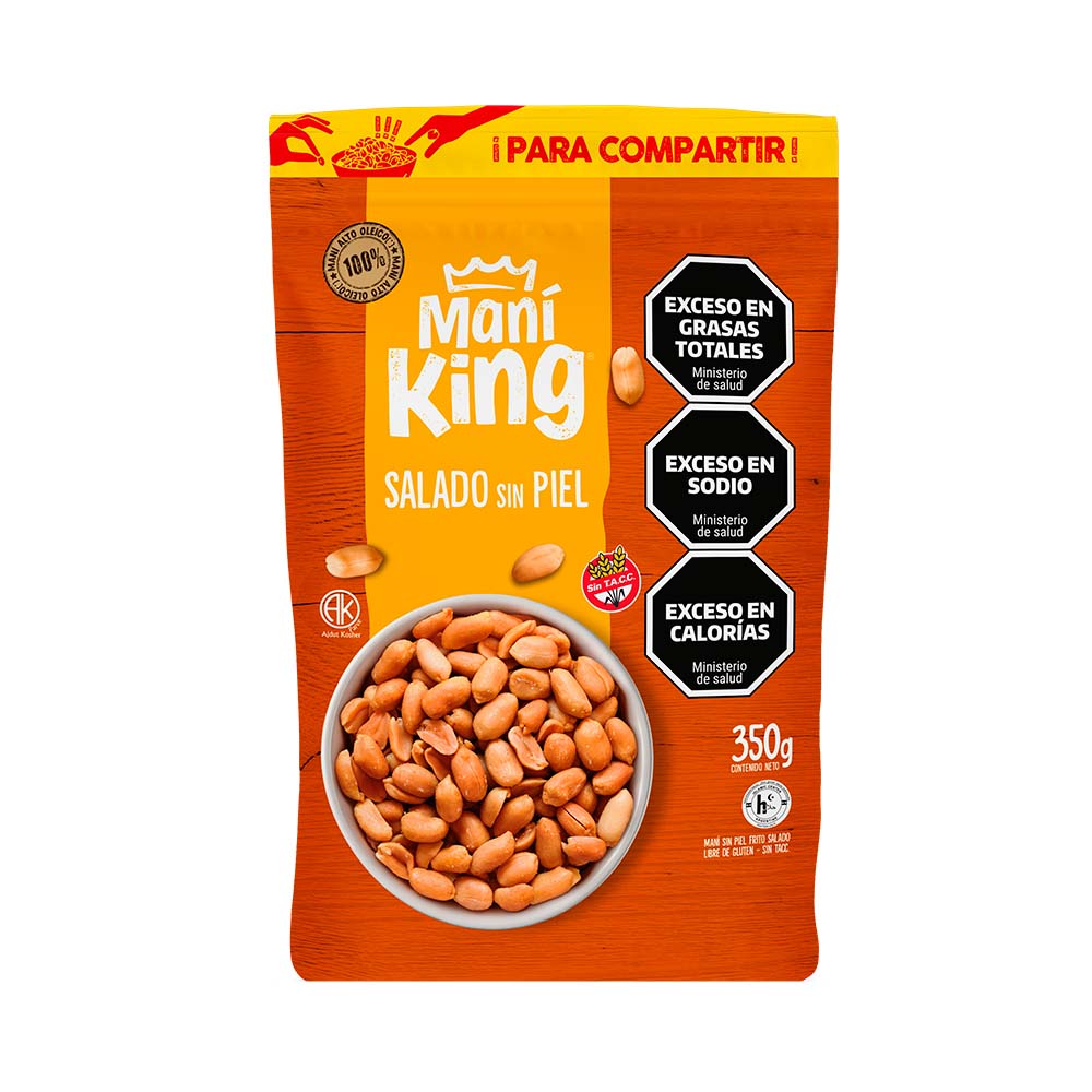 Maní Salado sin Piel 350 Grs Mani King
