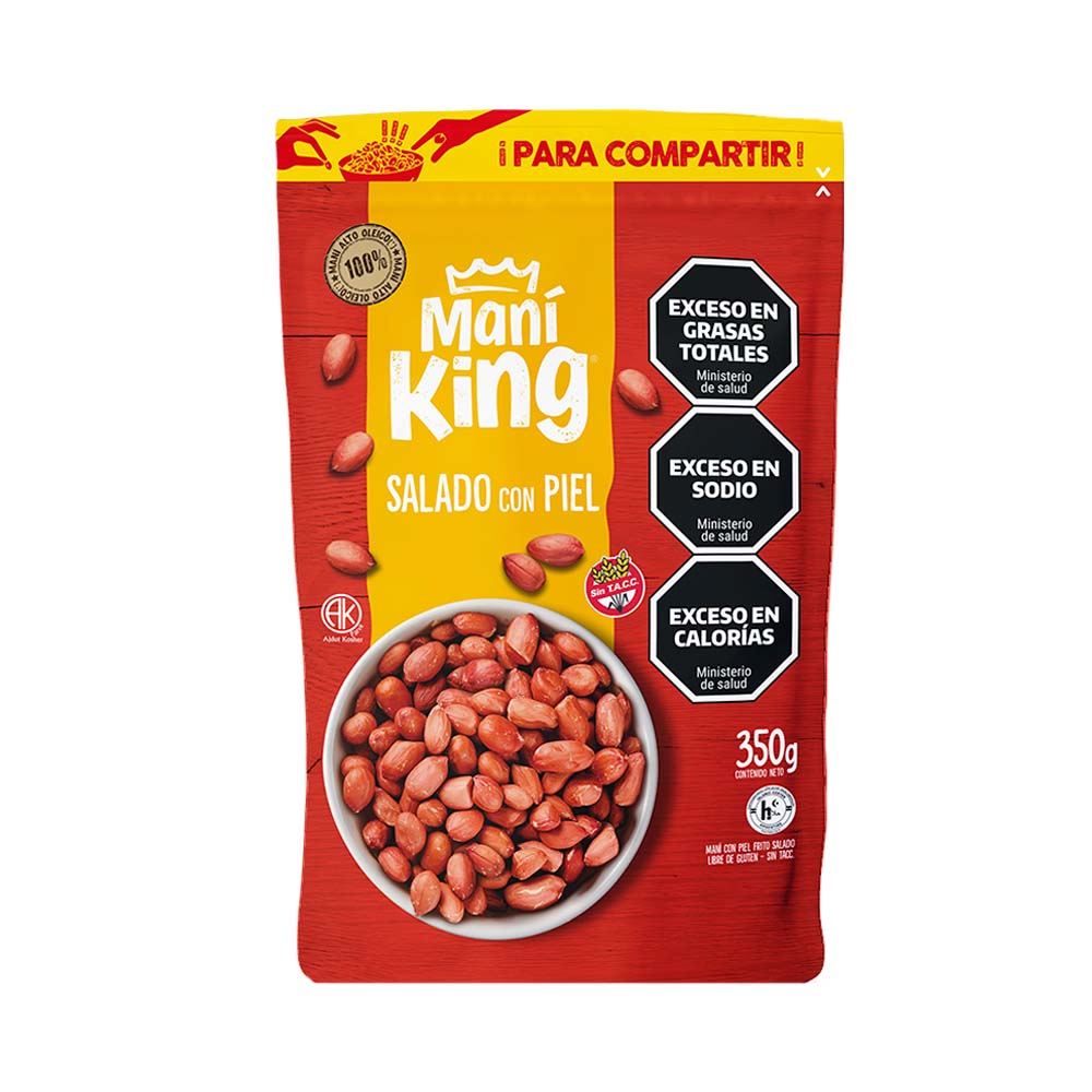 Maní con Piel Salado 350 Grs King