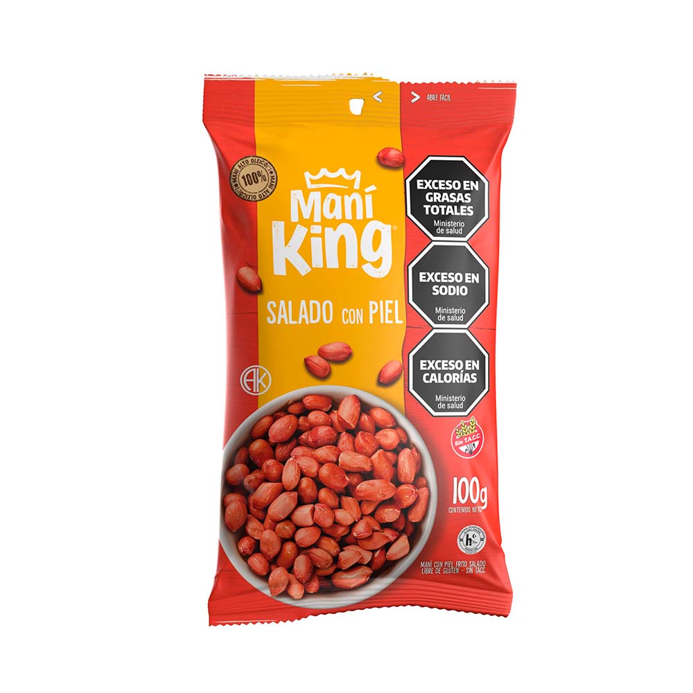 Maní Salado con Piel 100 Grs Mani King