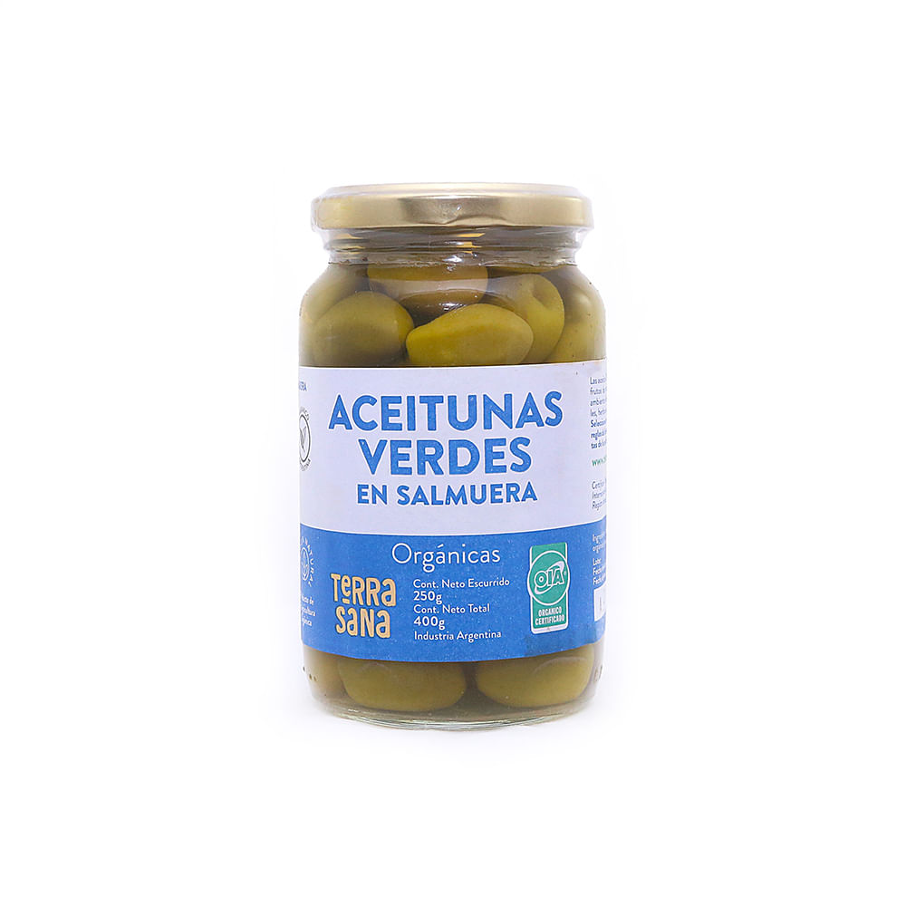 Aceitunas Verdes en Salmuera 400 Grs Terrasana