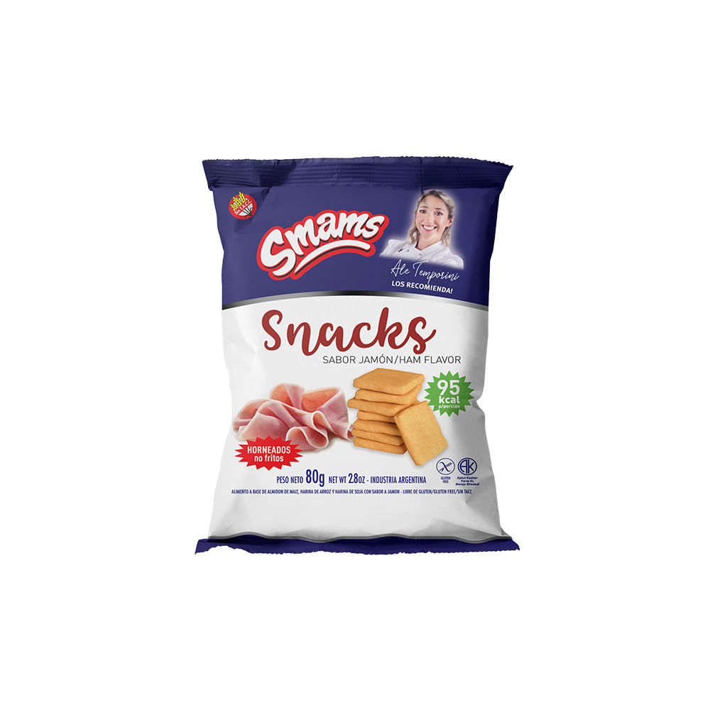 Snacks Horneados Sabor Jamón 80 Grs Smams