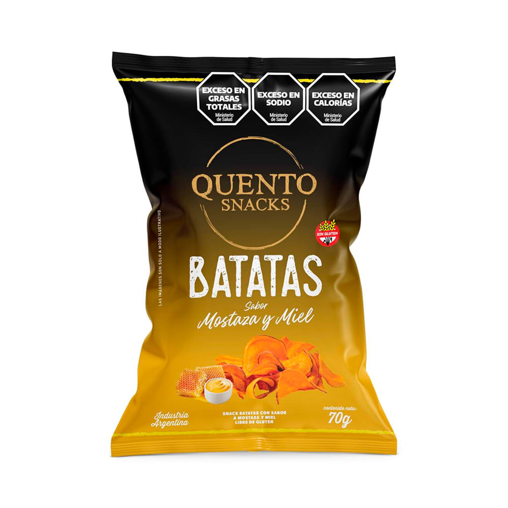 Batatas Sabor Mostaza y Miel 70 Grs Quento Snacks
