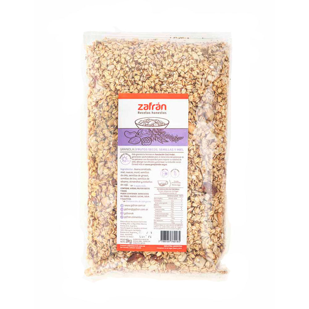 Granola Frutos Secos, Semillas Y Miel X 1kg