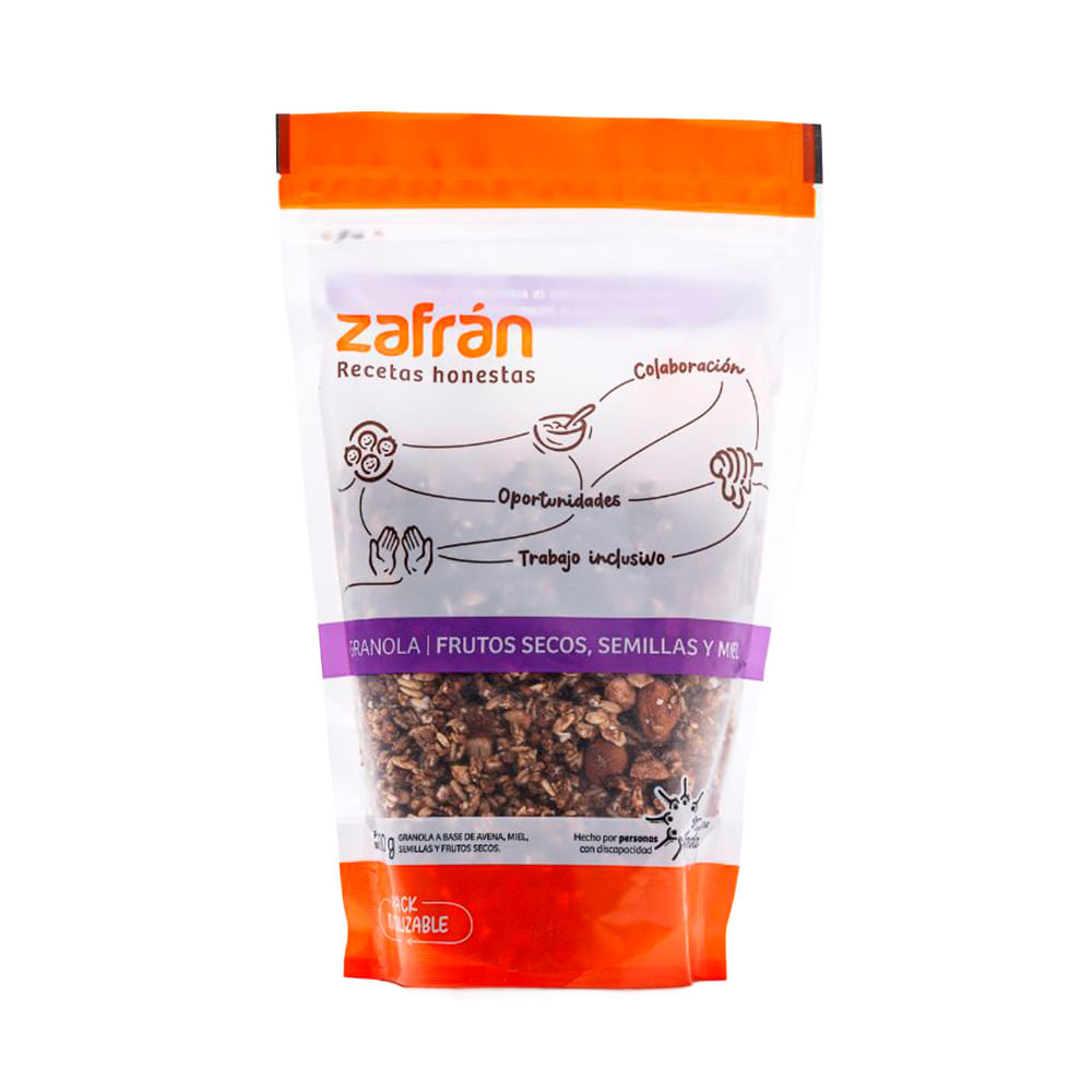 Granola Sabor Frutos Secos, Semillas y Miel 300 Grs Zafrán