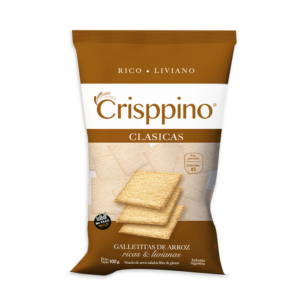 Galletitas de Arroz Clásicas 100 Grs Crisppino