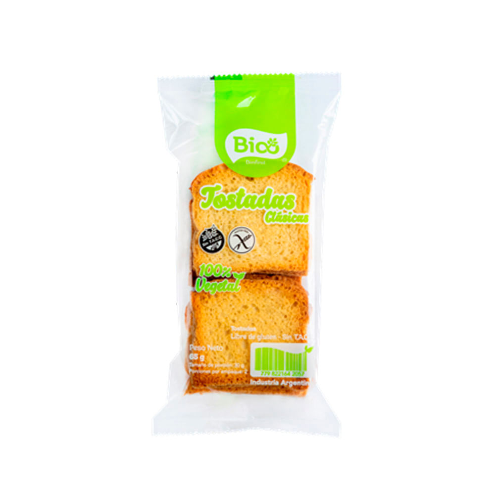 Tostadas Cariló Clásicas Libres De Gluten Sin Lactosa 65 Gr
