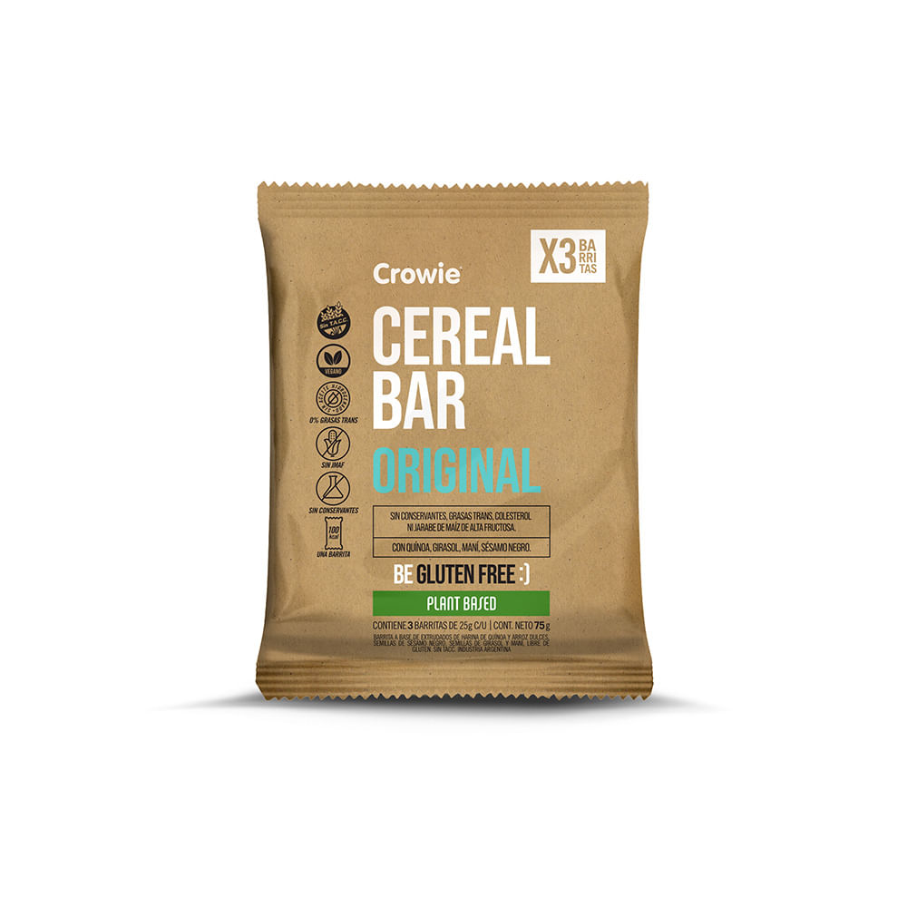 Barras de Cereal Sabor Original 75 Grs x 3 Un Crowie