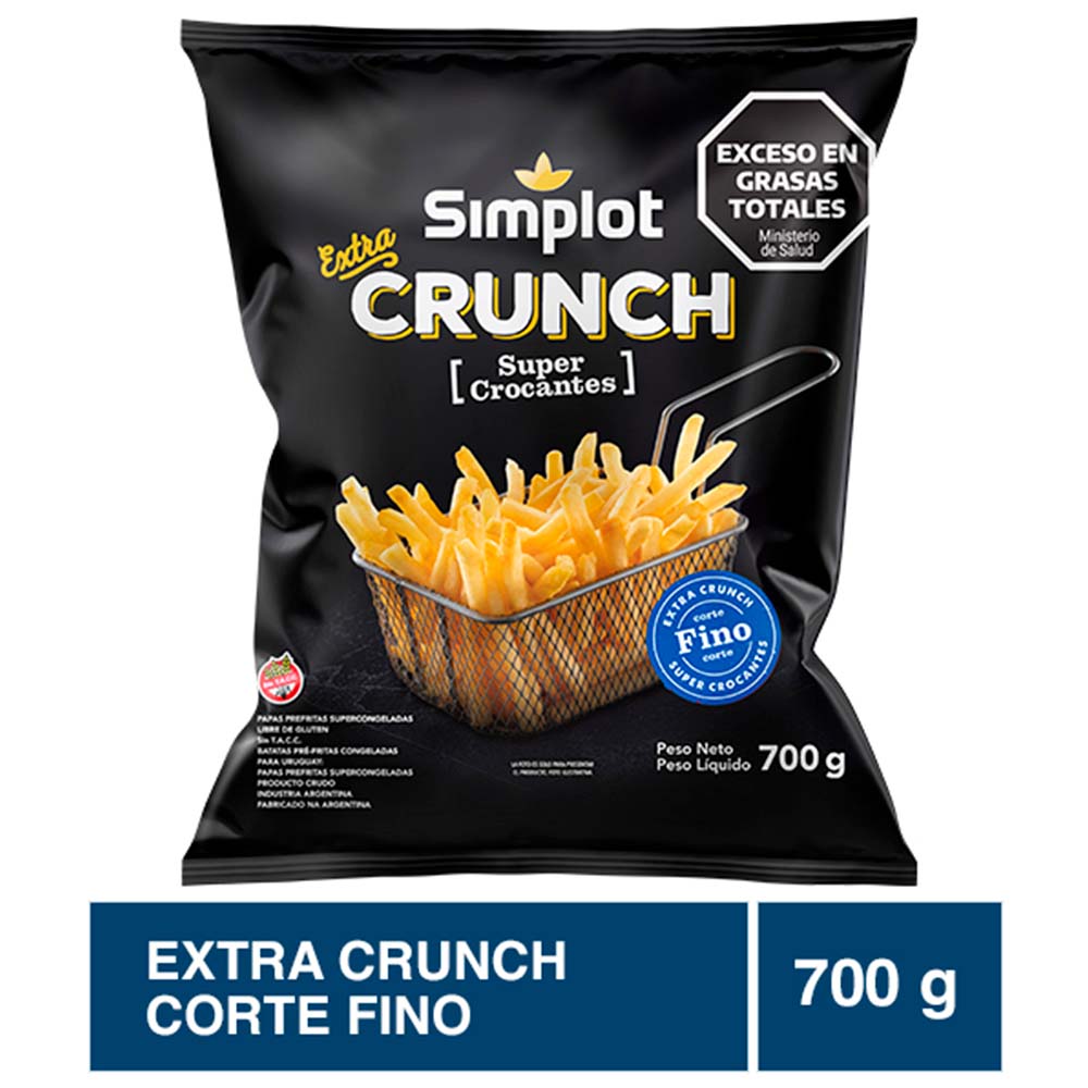 Papas Fritas Extra Crunch Corte Fino 700 Grs Simplot