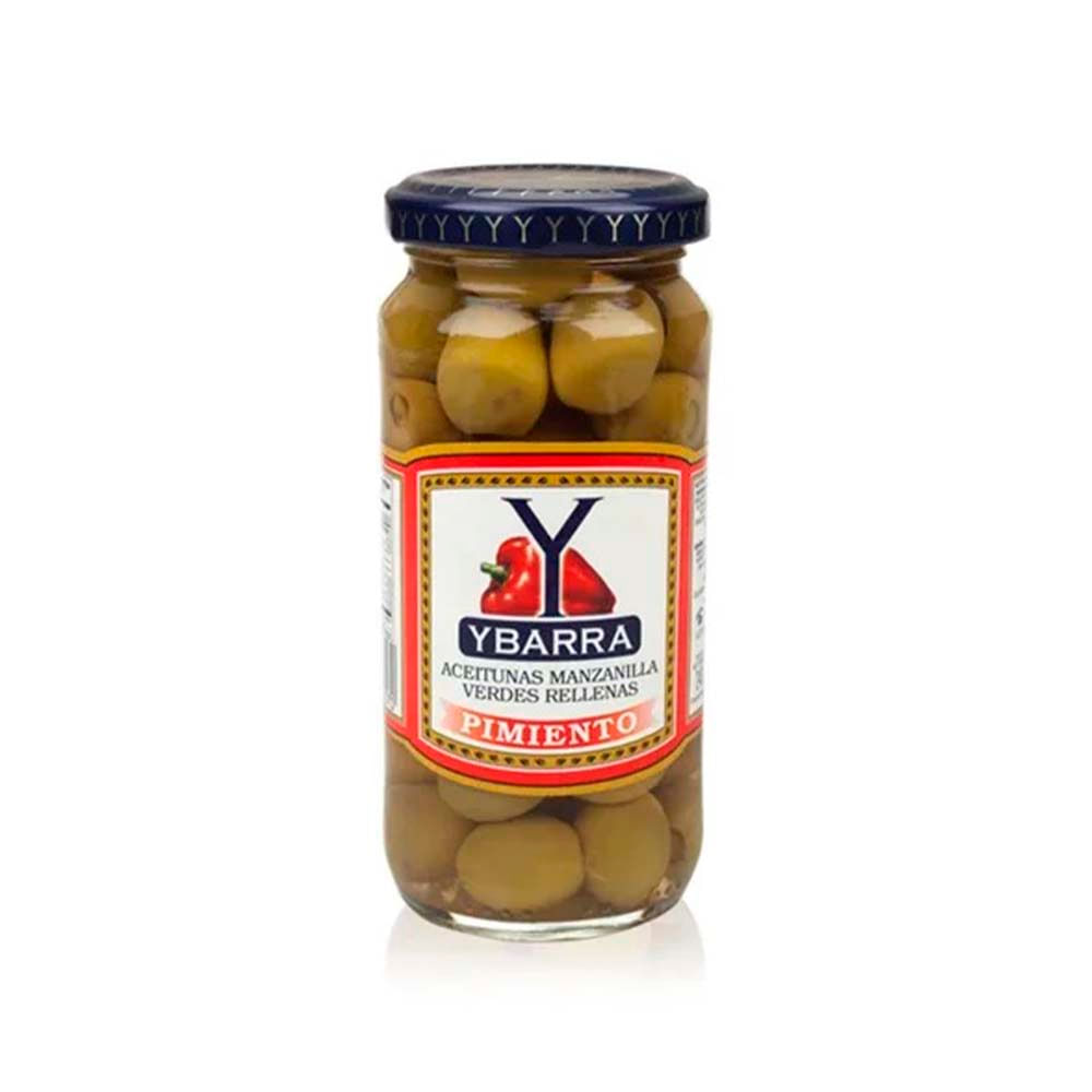 Aceitunas Manzanilla Verdes Rellenas de Pimiento 240 Grs Ybarra
