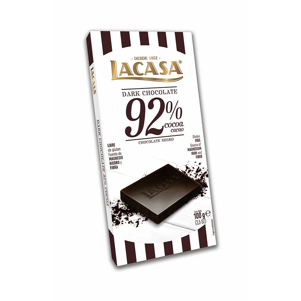 Chocolate Negro 92% Cacao 100 Grs Lacasa
