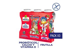 Yogur Bebible DANONINO de Frutilla con 3 Unidades de 185 g