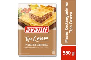 Tapas Rectangulares con Separadores Tipo Casera AVANTI 550 g